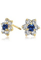 lovely tiny flower baby birthstone earrings